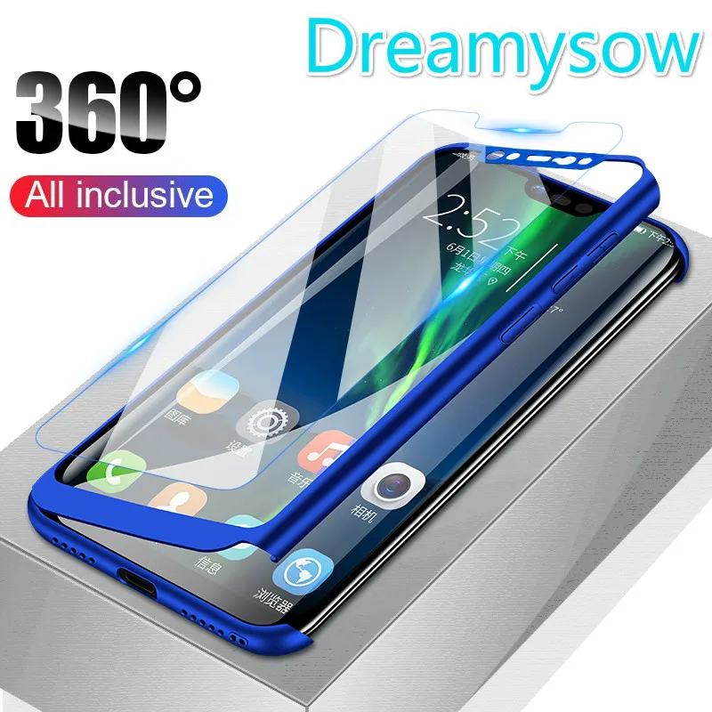 

360 Full Cover Protective Phone Case For Xiaomi Redmi Note 7 6 5 Pro 6A 4X Anti knock Cases For Redmi 5 Plus 5A Case With Glass