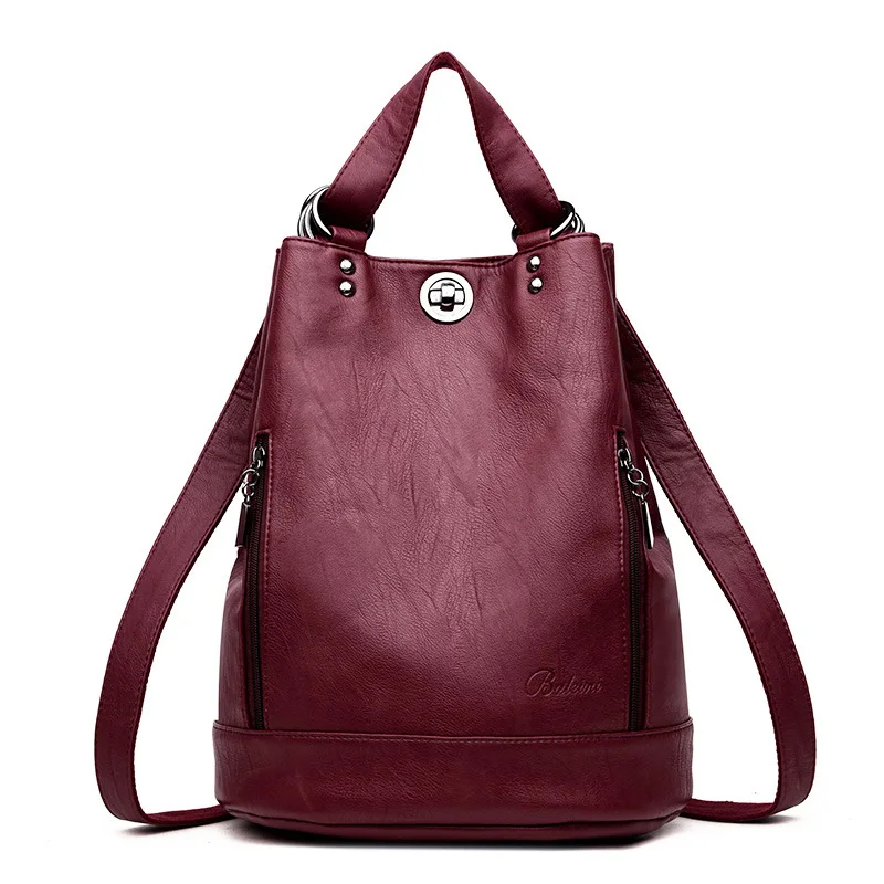 2019 женский рюкзак mochila feminina повседневный многофункциональный кожаный сумка на