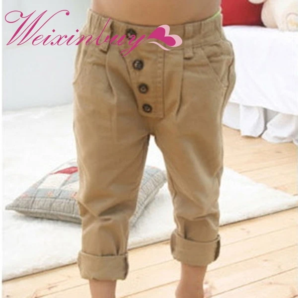 Children Baby Clothes Kid Boys Retro Khaki Casual Pants Straight