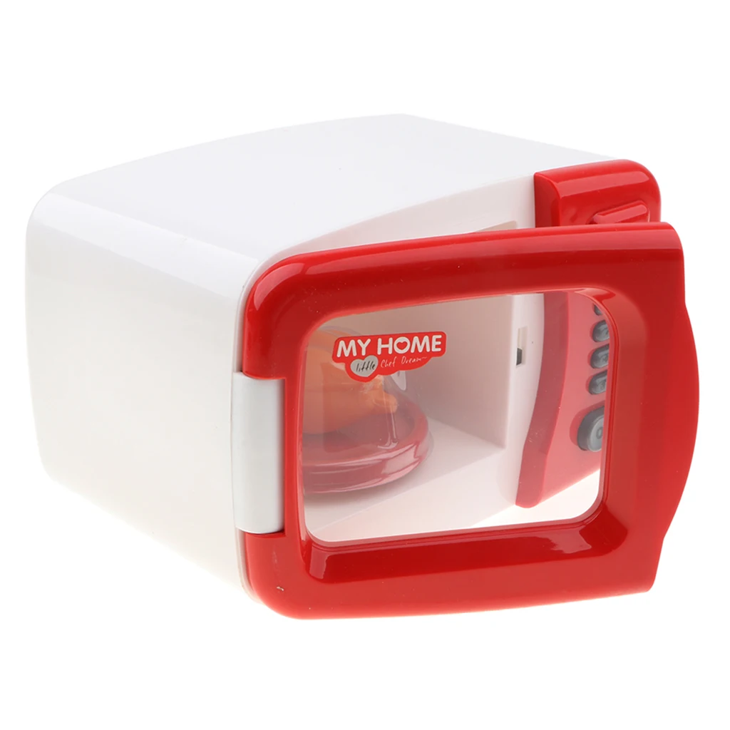 Mini Home Appliance Room/Kitchen Furniture Kids/Baby Pretend Play Educational Toy, Microwave Oven Red Color
