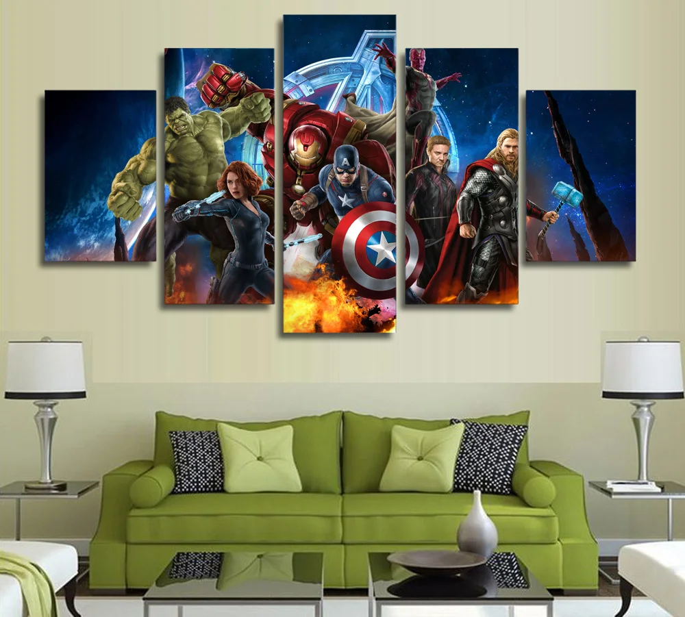 Buy 5 Piece HD Poster Avengers Animation Wall Pictures