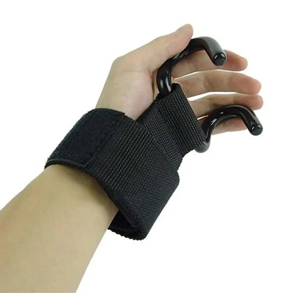 1 Pair Weight Lifting Adjustable Strong Steel Hook Grips Straps