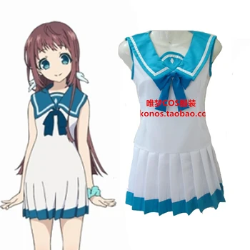 

Anime Nagi no Asukara Cosplay Costume Manaka Mukaido Lolita Dress+Tie