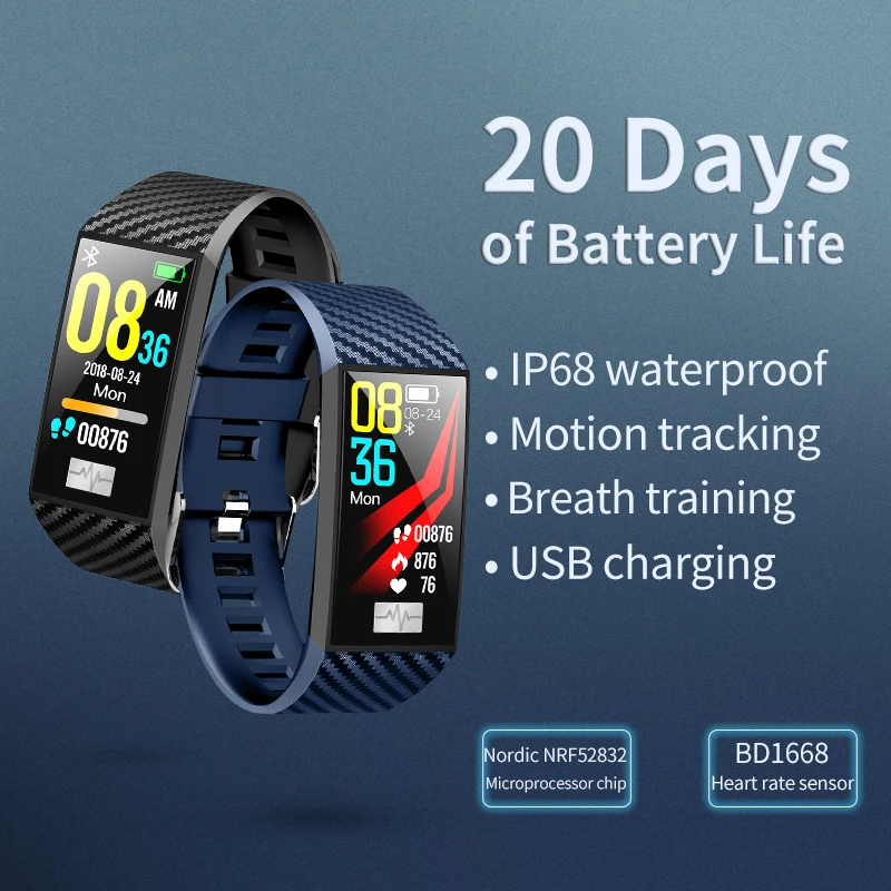 

DT58 Smart Bracelet With Heart rate Monitor ECG Blood Pressure IP68 Fitness Tracker Wrisatband Smart Watch DT28 men women watch