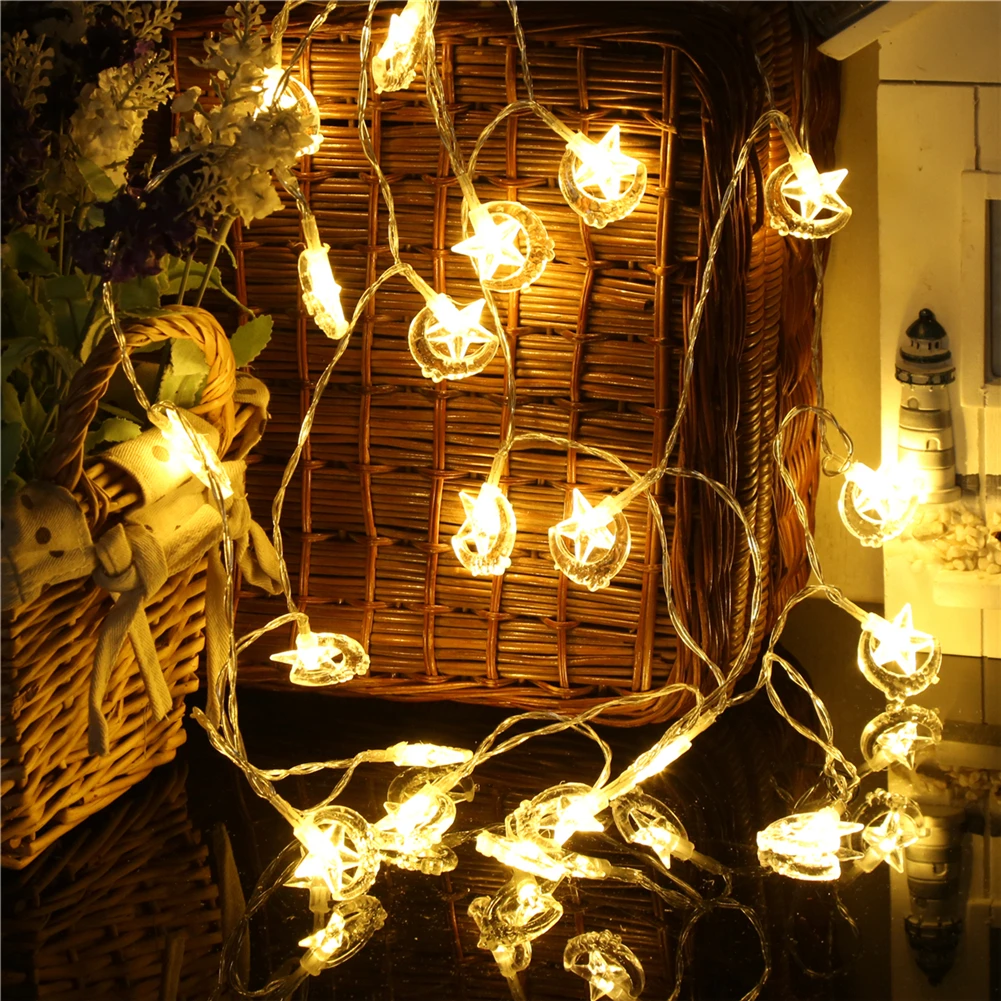 

Fairy LightsStar Moon String Light 1.5M,10L/20L/40L,3AA Room Weding Party Wall Window Home Decoration Children Night Lamp