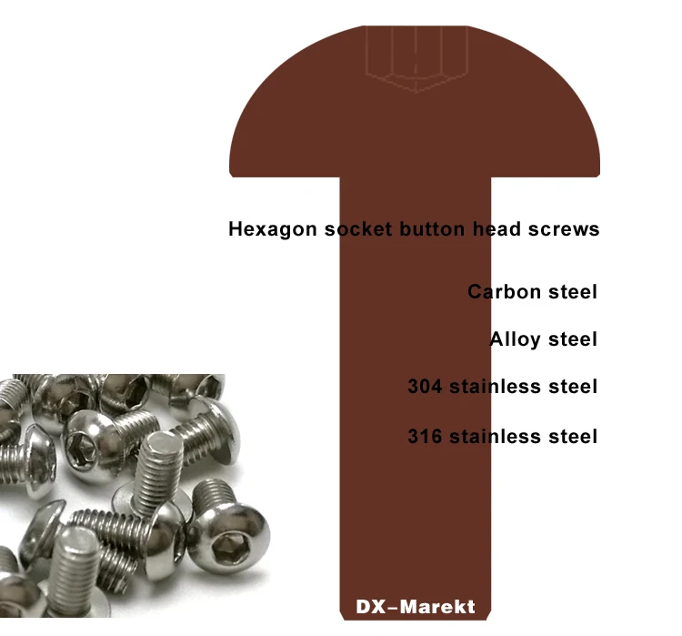 M6 Кнопка головкой, 304 из нержавеющей стали болты с шестигранной муфтой Кнопка головкой, оборудование для фитнеса 8 мм-100 мм, A017