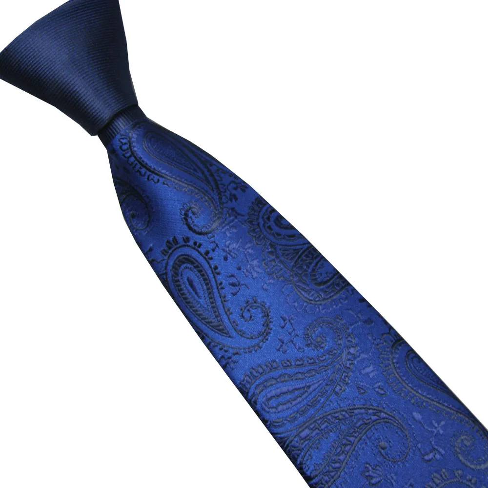 LAMMULIN Men's Ties Navy Knot Contrast Royal blue with Navy Paisley