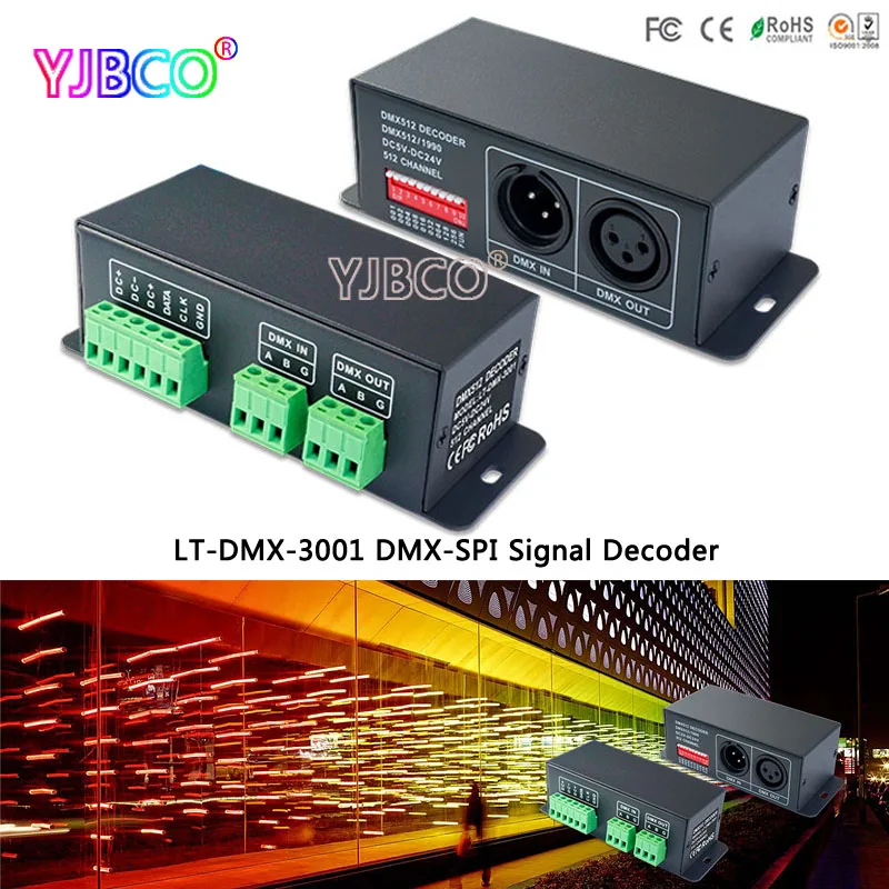 

led controller LT-DMX-3001 DMX-SPI Decoder;support TLS3001, TLS3002 driving IC