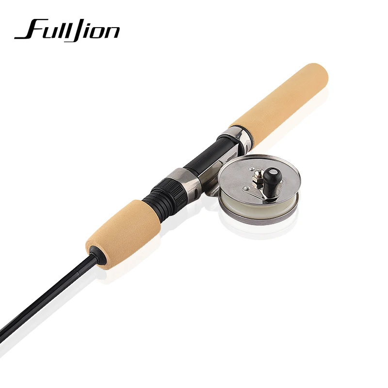 Fulljion الصيد بكرات ل الشتاء الجليد يطير الصيد قضبان الغزل الفولاذ المقاوم للصدأ بسيطة صغيرة عجلة لفائف الصيد معالجة أدوات