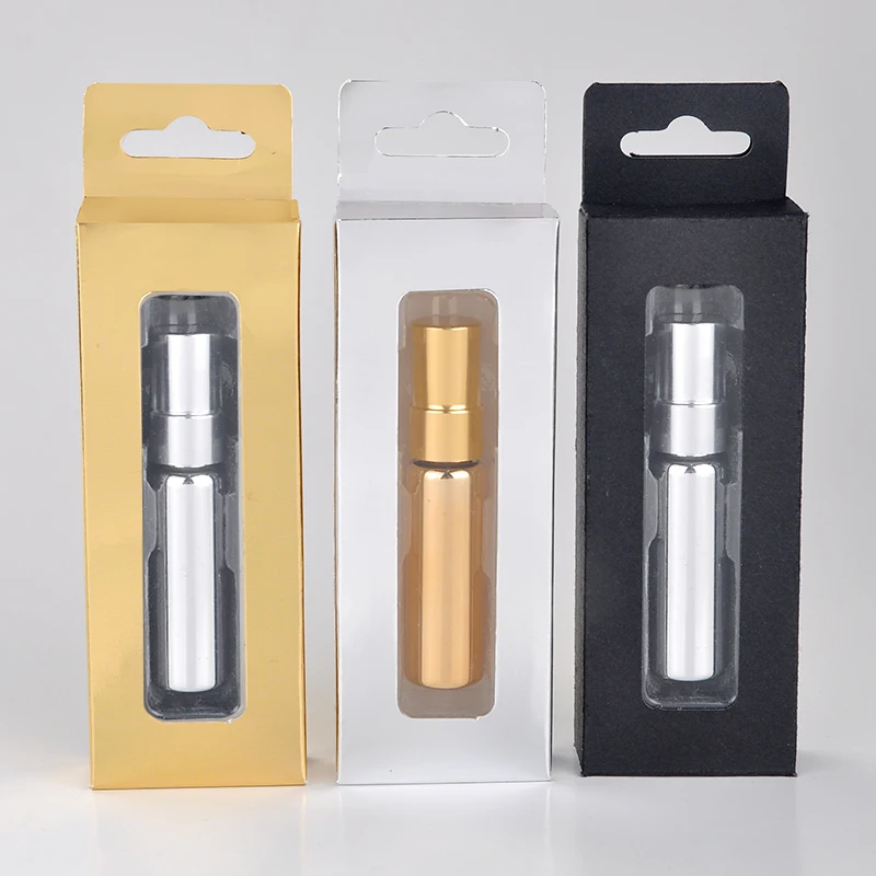 

100 Pieces/Lot 5ML Fashion Colored Glass Perfume Bottles With Custom Gift Boxes Empty Cosmetic Packaging Container With Spray