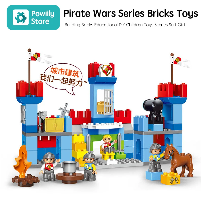 

Big Building Blocks DIY Pirate Wars Series With figures Sets Compatible Children Toys Compatible with Duploe birthday kid