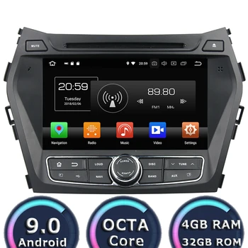 شراءمشغل دي في دي للسيارة من رودلوف يعمل بنظام أندرويد 9.0 مزود بمراقب تلقائي لسيارة Hyundai IX45 Santa Fe 2013-2014 ستيريو ونظام ملاحة جي بي إس ماجنيتول 2Din فيدي...