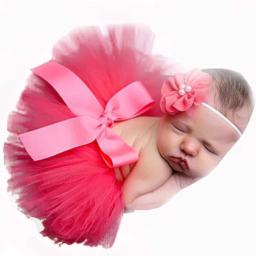 Lovely Baby Newborn Toddler Girls Hairband Tutu Skirt Photo Prop Costume Outfit