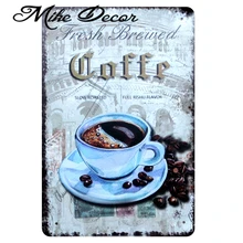[Mike86] свежий Кофе окрашивание металла декор для стен в винтажном стиле бар дом жестяная вывеска 20*30 см A-1231