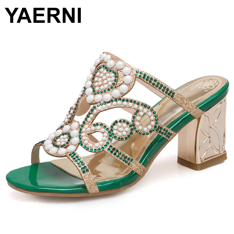 YAERNI/г. Хит продаж Новое поступление женские сандалии Большие размеры 33 44