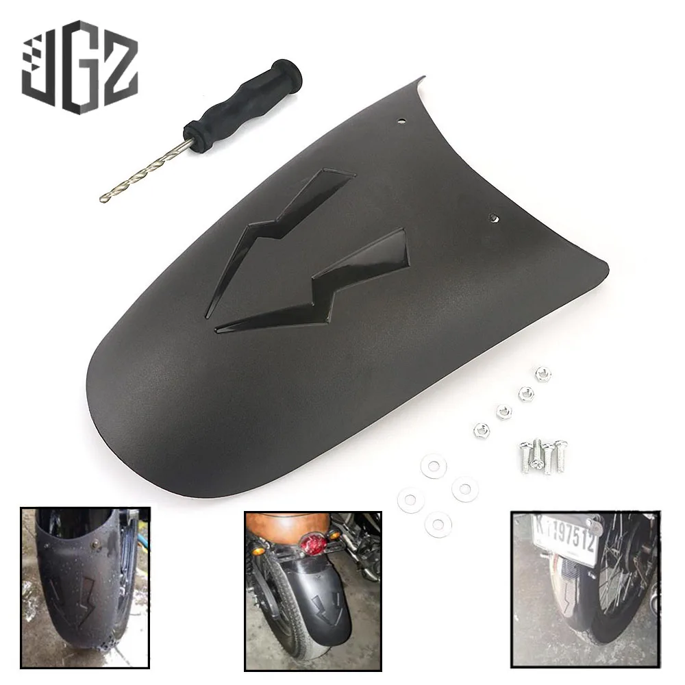 

Motorcycle Universal Black Carbon Front Mudguards Wheel Fenders Rear Splash Extension Pads For Harley Suzuki Victory Triumph KTM