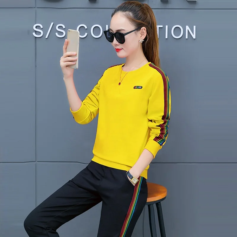 2018 Spring new Korean Tracksuit Women Pant Suit 2 Piece Set Women's