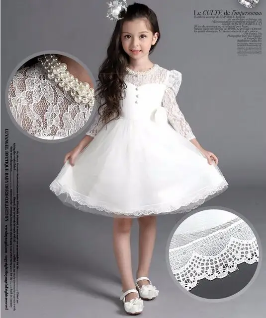 

2017 Four Seasons Dress For Baby Girl Christening Gown 1st Birthday Outfits Children Wedding Dresses Girl Kids Party Wear 2-12T