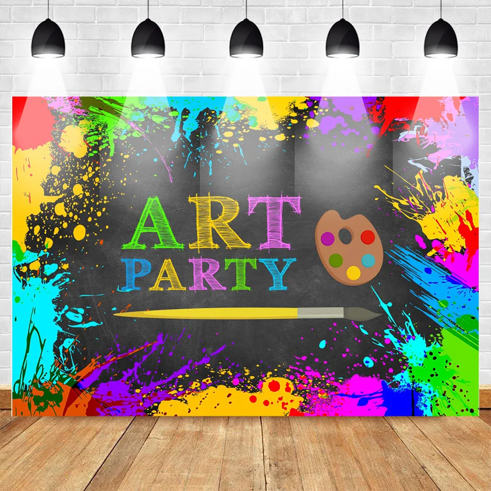 Art Paint Party Splatter Photo Background Painting Artist Birthday Party Backdrop Graffiti Wall