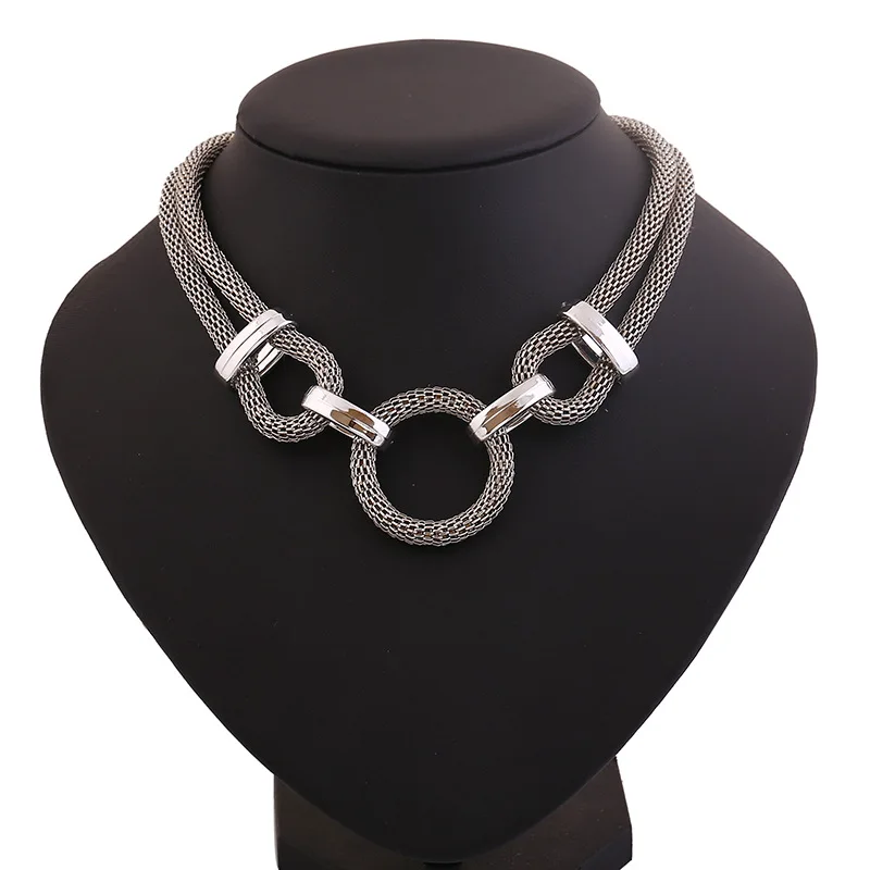 Купить lzhlq геометрическая сетчатая цепочка чокер эффектное ожерелье