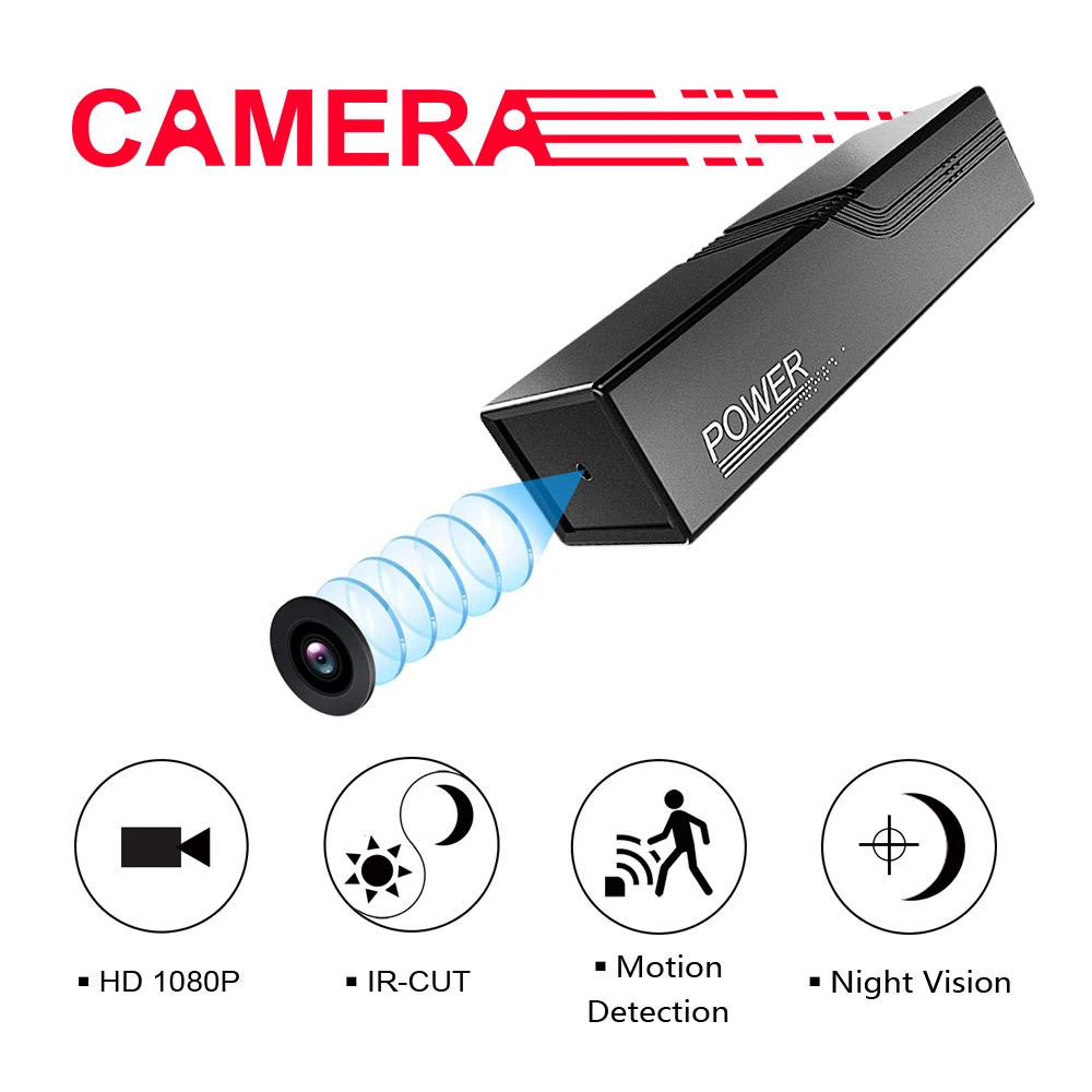 HD 1080P Portable Camera Mini Outdoor Surveillance Infrared Night Vision Cam Motion Detection IR-CU