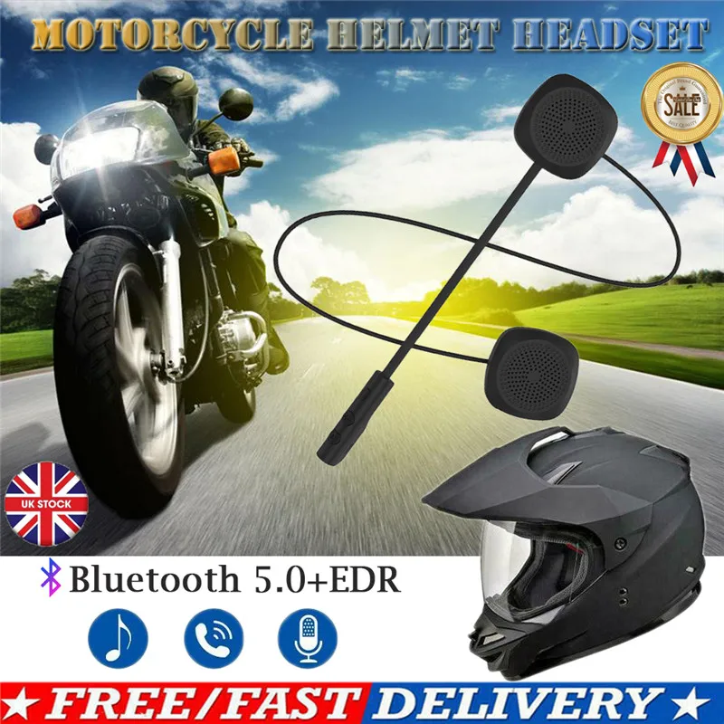 

Motorcycle Helmet Wireless Headset Bluetooth 5.0 Intercom Headphone Stereo NEW