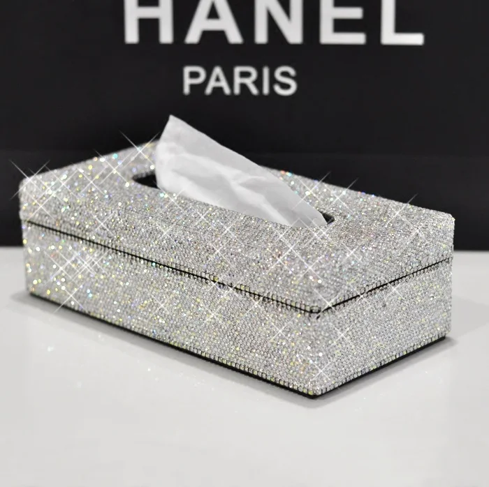 Съемный держатель коробки ткани для автомобиля с кристаллами коробка ткани крышка офисные принадлежности украшение гостиной