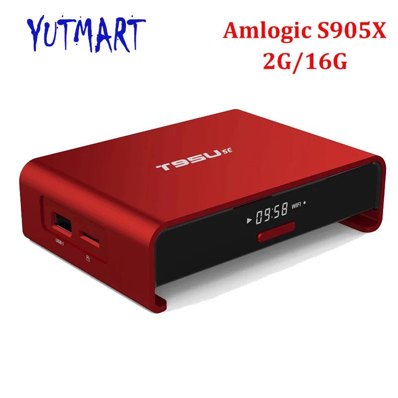 

10PCS [T95U SE] 4K Support Full HD 2.4G Wifi 2GB DDR3 16GB eMMC H.265 Quad Core Android 6.0 Amlogic S905X Smart TV Box T95U SE