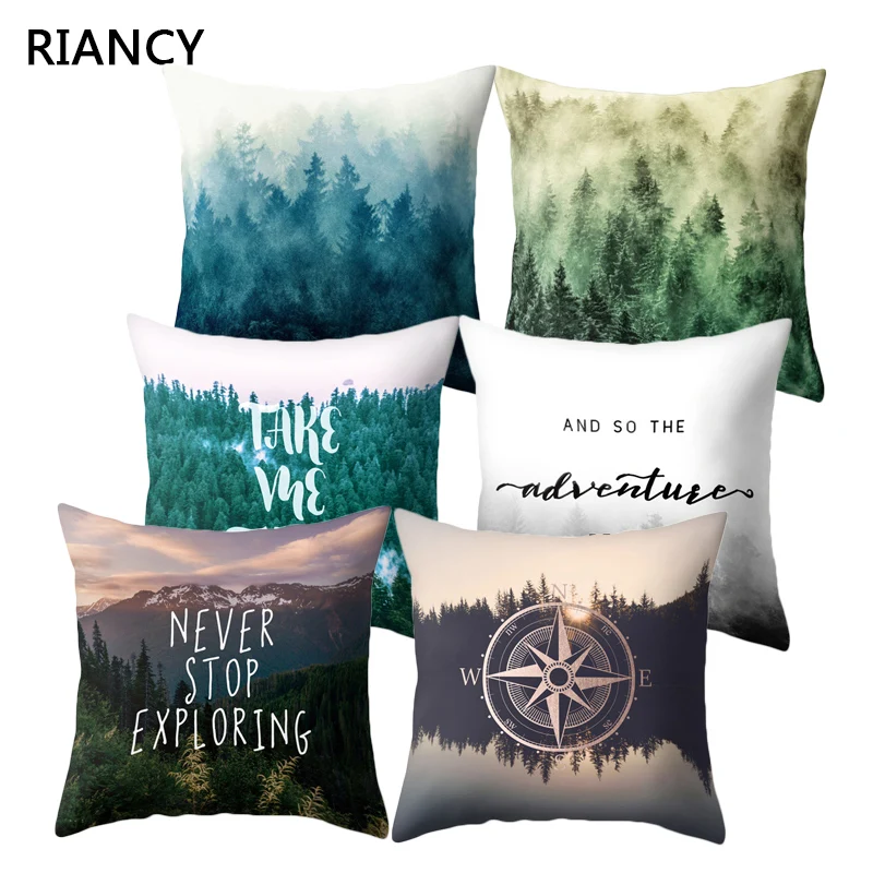 

1Pcs Tree Forest Pattern Polyester Throw Pillow Cushion Cover Car Home Decor Decoration Sofa Bed Decorative Pillowcase 40524