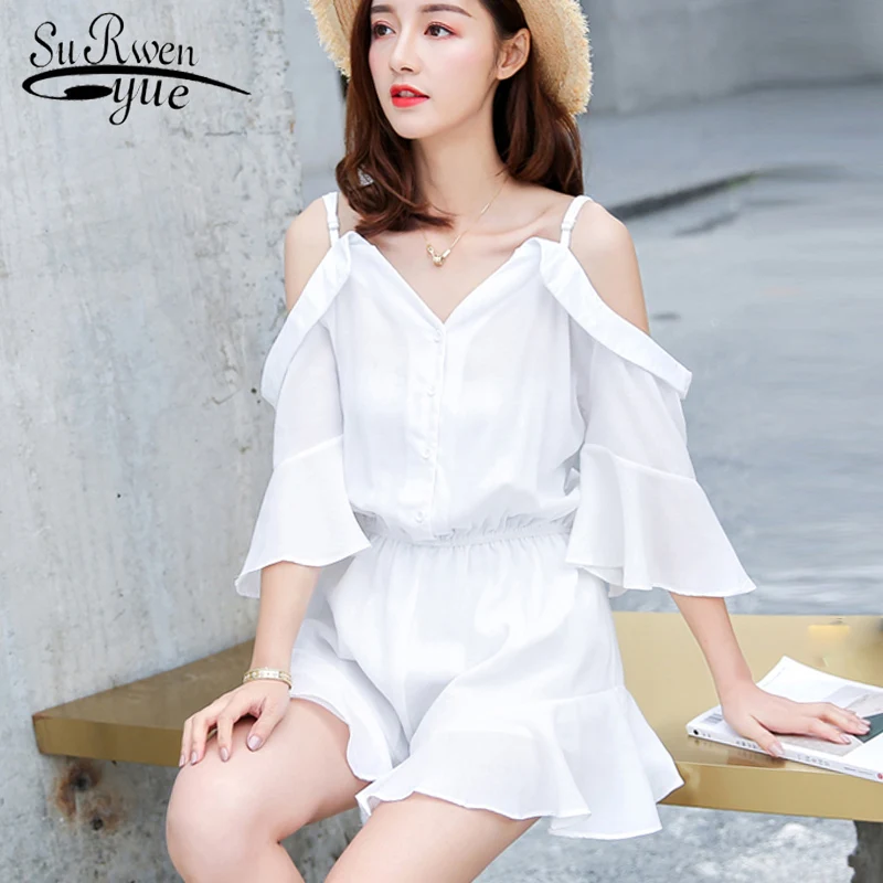 2019 summer half sleeve white women's dress fashion sexy v-neck A-line dress wlegant sweet women's clothing dresses D702 30