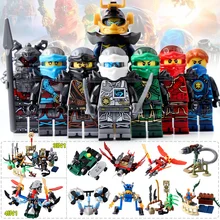 

Hot 8pcs Ninja Set Kai Jay Cole Zane Nya Lloyd Weapons NINJA Figure Blocks Toys Compatible LegoINGlys NinjagoINGlys