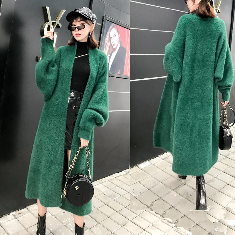 Women's Fur Coat Winter Warm Thick Faux Fox Fur Long Coat Flurry Overcoat Outerwear Lady Vintage Female Cardigan Plus Size