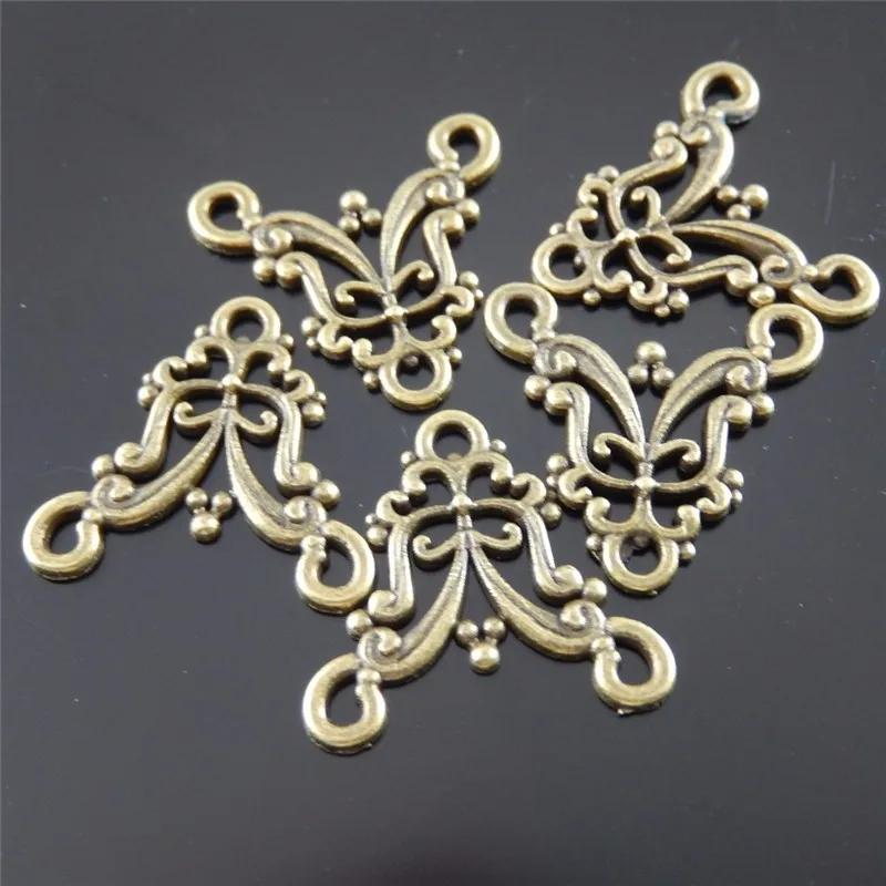 

Julie Wang 50pcs Mini Charms Antique Bronze Hollow Flower Connector Pendant Handmade Suspension Crafts Wholesale