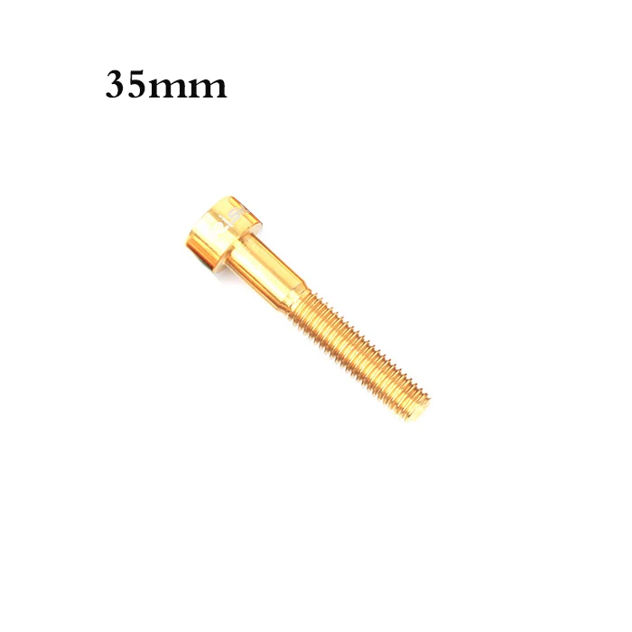 Риск 1 шт. M6* 30/35/40/50 мм велосипедная рулевая колонка болты TC4 Титан сплав Винты Горный Дорожный велосипед Велоспорт болты 3 цвета - Цвет: Golden M6x35mm