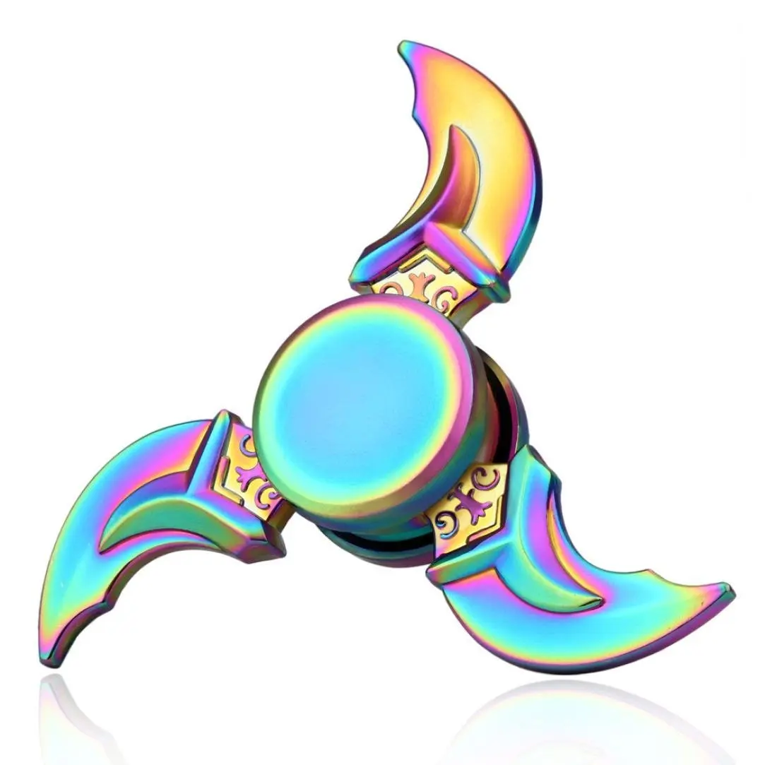 

Rainbow Fidget Spinner Metal Tri-Spinner EDC Hand Finger Spinner for Autism and ADHD Focus Anxiety Relief Stress Gift Toys Kids