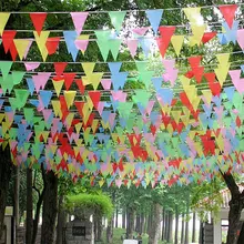 50 metros de tecido feito à mão bunting triângulo bandeiras festival casamento galhardete string banner buntings colorido atacado