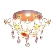 OOVOV романтический розовый кристалл для девочек номер 9 Вт светодиодный потолочный светильник светильники принцессы потолочные лампы для комнаты спальни потолочные светильники