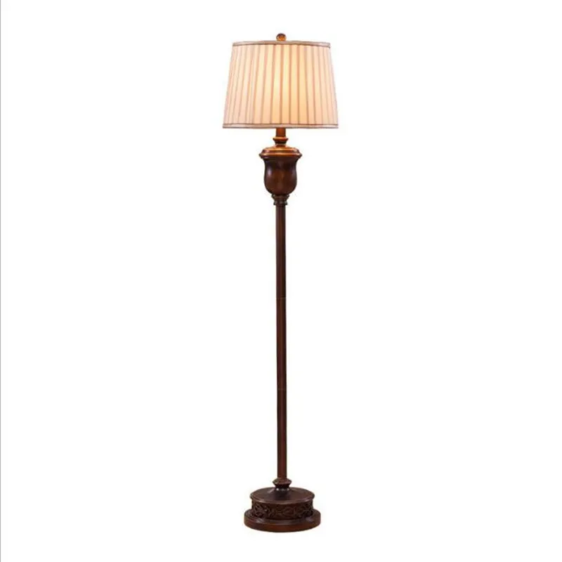 Vintage Country Carved Resin Fabric Led E27 Floor Lamp for Foyer Bedroom Study Retro Reading Light H 157cm 1803