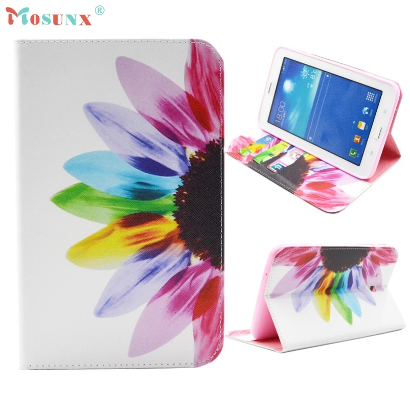

mosunx Hot selling 2015 New Sunflower Case Stand Cover For Samsung Galaxy Tab3 7.0 Lite T110 T111 1pc