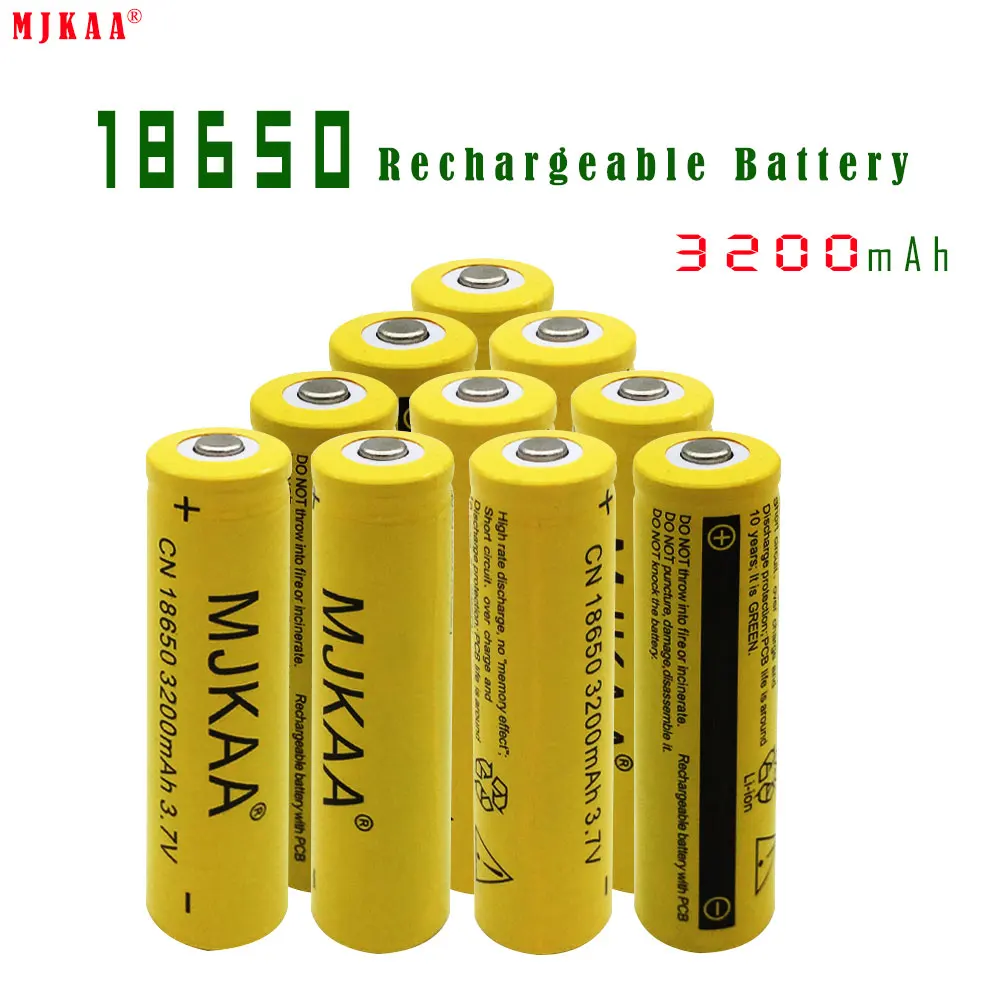 

10pcs 18650 3200mah Rechargeable Batteries(Not AA battery) 3.7v Lithium Li-ion Battery Flashlight laser 18650 3.7v 18650 Battery