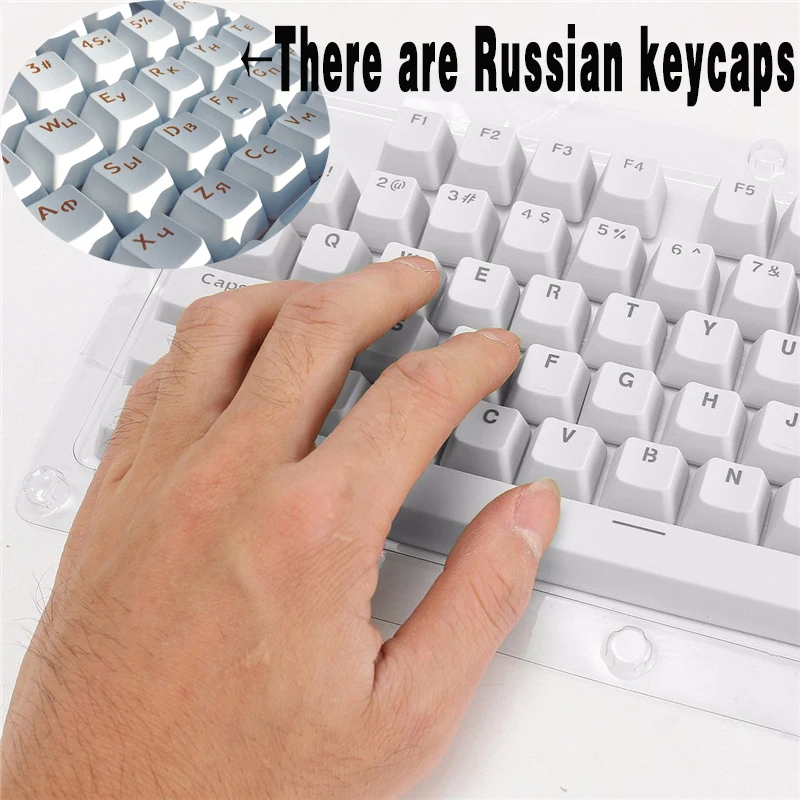 

Russian/English Languag PBT Keycaps Light penetrates Top Printed For Cherry MX Mechanical Keyboard Key Cap Switches 108 Keyscaps