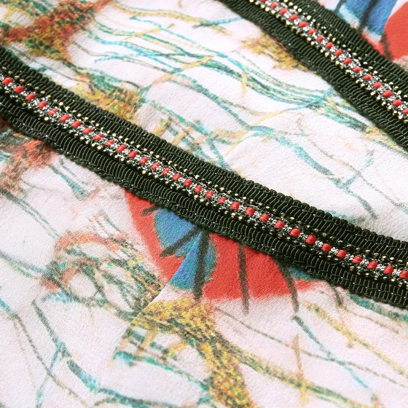 KAMIYING/ новое модное платье с принтом и рукавами до локтя с круглым воротником с листом лотоса Eedge Mulberry шелковое платье на молнии в стиле ретро