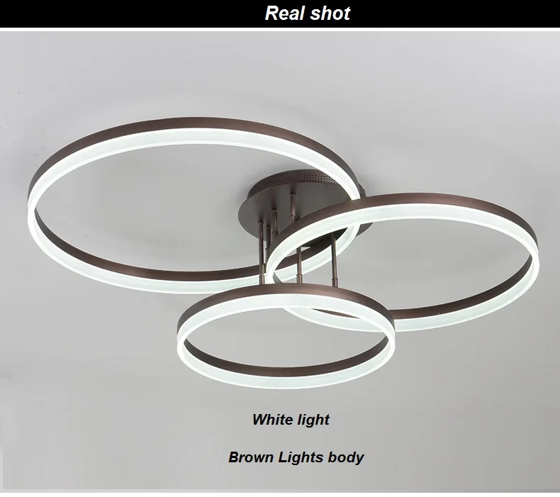 Светодиодный Современная Nordic 1/2/3 кольцо потолочные лампы для дома Гостиная Спальня Кабинет Потолочные светильники Бизнес и офис освещения