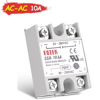 

2 PCS/Lot Single Phase Solid State Module Relay AC-AC SSR-10AA 10A 24-380V AC Input SSR SINOTIMER Brand