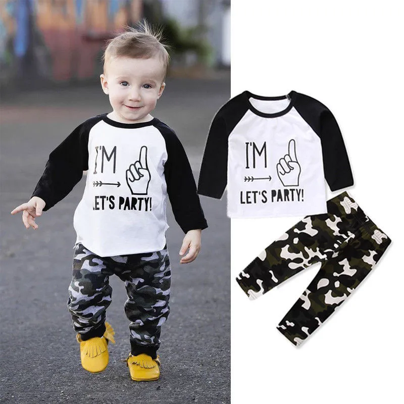 

Camouflage Printing Baby Boys Fashion Clothes Sets Newborn Baby Boy Toddler Long sleeve Tops + Pants Outfits Set Clothes