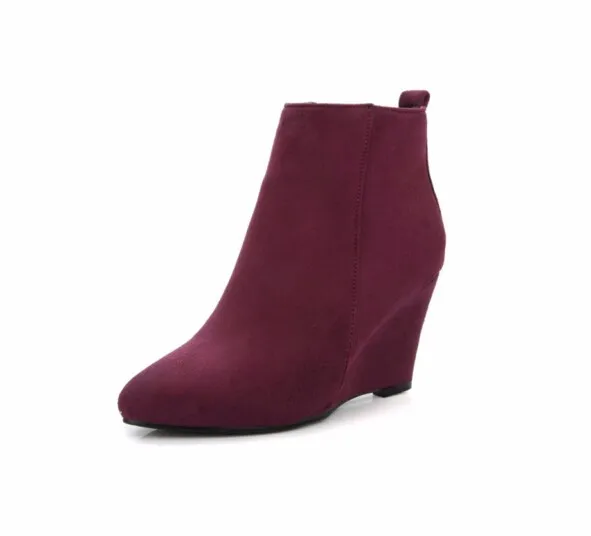 Осенняя обувь для женщин новые женские ботинки на танкетке модная обувь из флока ботильоны на платформе с высокими каблуками сапоги на высоких каблуках на шнуровке женская обувь z169