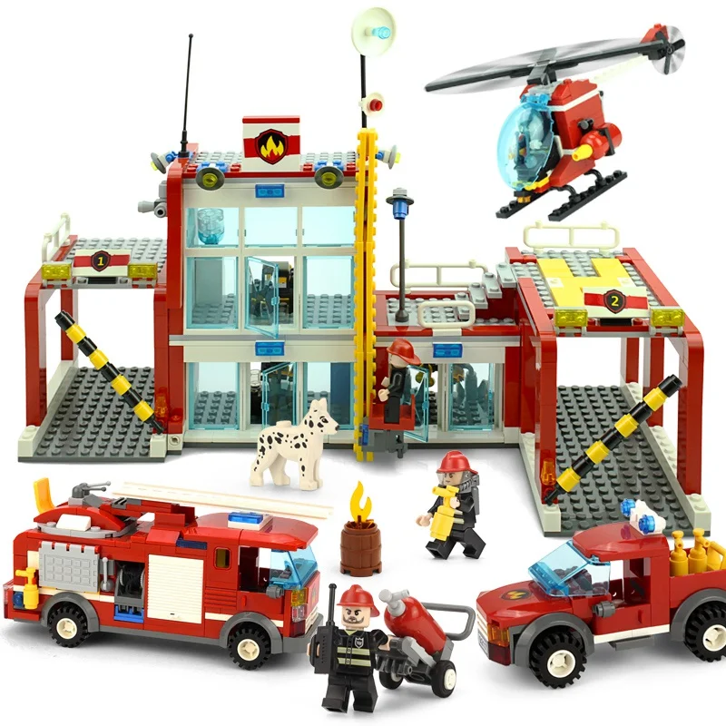 KAZI The Fire Department Rescue With Vehicles Helicopter Building Block Sets Bricks Educational Toys For Children Gifts KAZI The Fire Department Rescue With Vehicles Helicopter Building Block Sets Bricks Educational Toys For Children Gifts