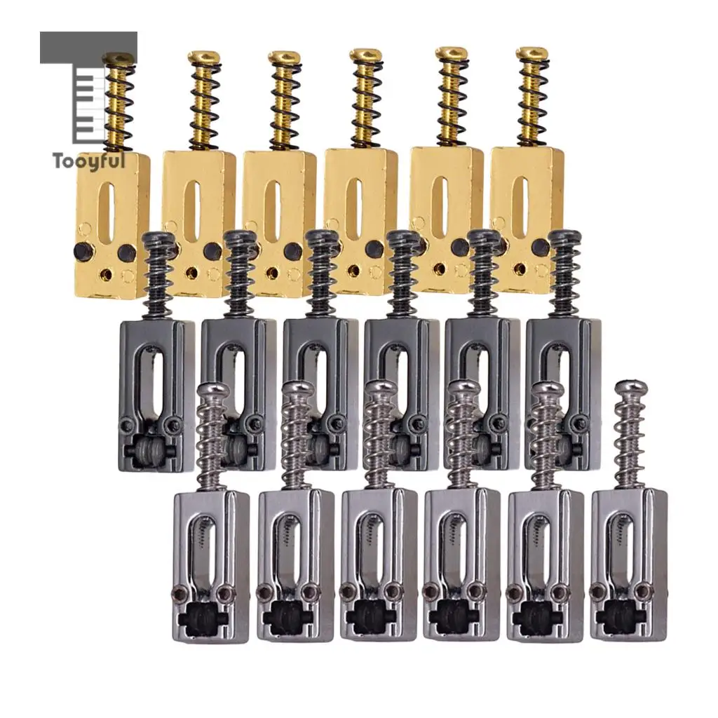 Tooyful 6Pcs Vintage Roller Saddle Guitar Bridge String Saddles for Electric Guitar Bridge Parts