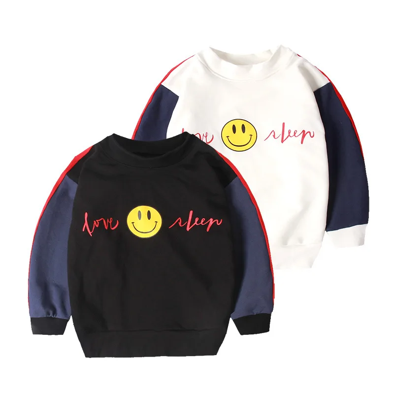 

HSSCZL Girls Sweater 2019 New cotton Boys Spring Children's clothing kids baby infant Smiley Shirt Long Sleeve clothes 3-12Y