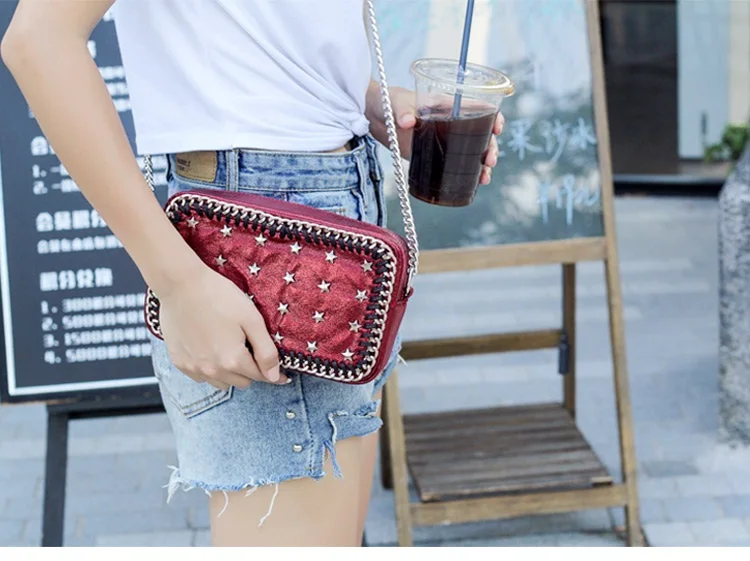 NIGEDU brand Small chain flap Crossbody Bag Female messenger bag Stella Star rivets Shoulder bag 2018 high quality Clutch purse Handbags (16)